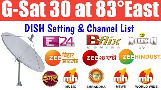 G-Sat 30 at 83°East Dish Setting And Channels List