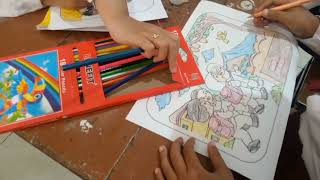 KARYA SISWA MEWARNAI GAMBAR PERILAKU ANAK SOLEH #sekolah #elzafastudio