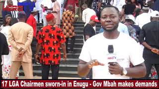 WATCH: Enugu LGA Chairmen sworn-in, Gov Mbah makes high demands ......@herotvng