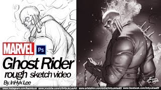 【MARVEL】Ghost Rider rough sketch tutorial By.InHyuk Lee 이인혁