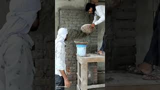 Make and Install|| Plastering On Walls #construction #civilengineering #shorts