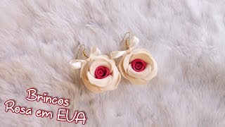 Brincos Rosa em EVA