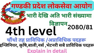 Gandaki pardesh vacancy | Gandaki pardesh assistant sub engineer vacancy | sub engineer vacancy