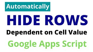 How to Hide Rows depending on Cell Values in Google Sheets in Hindi | Hide Row using apps Script