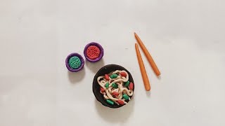 New trick to make clay noodles/ polymer clay craft/ clay craft