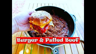 Burger und Pulled Beef / Pork . Hamburger.  Dutch Oven Rezepte. One Pot Recipe