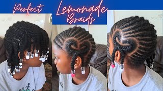 How to Make the Perfect Lemonade Braids with heart on Natural hair.