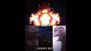 Bowser VS Midsei, Midwa, & Fodder Wars Godzilla #shorts