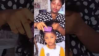 New hairstyle for my baby girl, Adanna 🤩 natural hair hairstyle for girls. Kids hairstyle tutorials