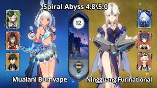 C0 Mualani Burnvape & C6 Ningguang Furinational - Spiral Abyss 4.8\5.0 Floor 12 Genshin Impact