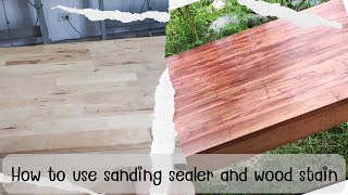 how to apply sanding sealer and woodstain