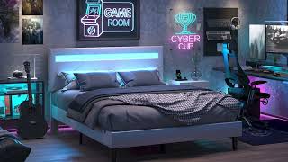 Transform Your Bedroom with RGB LED Lights | Sturdy & Stylish LED Platform Bed Frame