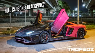 BlackPink Lamborghini?! Carbon Fiber SV kitted Lamborghini Aventador with Fi!