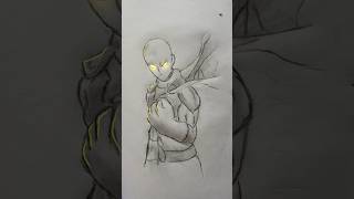 Saitama drawing 👊 || anime drawing || one punch man drawing || glow art  #anime #art #shorts