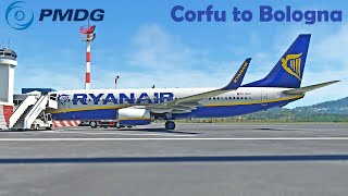 MSFS LIVE | PMDG 737 | Ryanair OPS | Corfu to Bologna | GSX | VATSIM