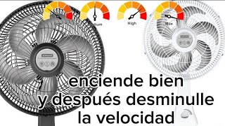 ventilador 3 velocidades enciende bien y después se pone lento y se recalienta