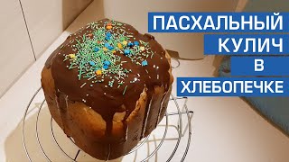 Пасхальный кулич в хлебопечке, рецепт. С шоколадной глазурью.