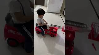 Little fire man #firetruck #rideon #fire #firetruckgames #fireman #firetrucktoys #viral #cute#shorts