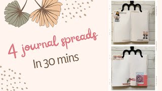 4 journal spreads in 30 mins | Ideas to make easy daily planner spreads in 30 mins