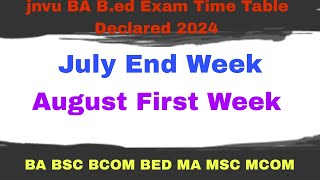 jnvu BA Bed Exam 2024| jnvu bed exam admit Card 2024|jnvu BA BSC bed exam 2024|jnvu bed hall Ticket