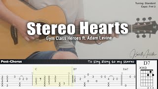 Stereo Hearts - Gym Class Heroes ft. Adam Levine | Fingerstyle Guitar | TAB + Chords + Lyrics