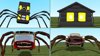 LIVING BUILDING VS HOUSE HEAD VS CAR EATER VS BUS EATER NIGHTMARE in garry's mod!