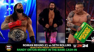 Roman Reigns (C) vs Seth Rollins | WHC | Randy Orton Money in the Bank Cash in | WWE 2K24 Gameplay