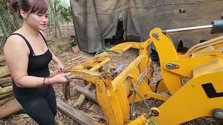 The genius girl repairs and maintains crane machines.