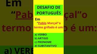 DESAFIO DE PORTUGUÊS #substantivo#sujeito#português #figuras#verbo#pronome #pablomarcal1 #gabarito:D