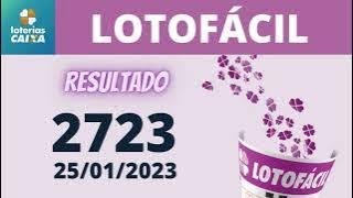 Resultado LOTOFACIL     Concurso 2723      Hoje 25/01/2023