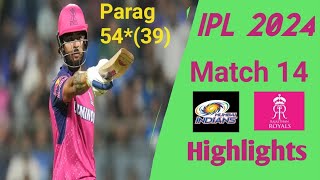 Rajasthan Royals vs Mumbai Indians  Match Highlights 2024| RR vs MI Match Highlights 2024