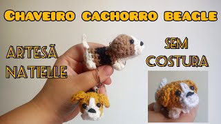 Cachorro Beagle Amigurumi Chaveiro Sem Costura