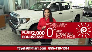 Rush for hot summer savings at Toyota of Pharr