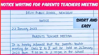 Notice writing for parents teacher meeting #noticewriting #noticeformat #noticeptm#psseducation