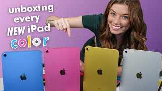 The NEW iPad (10th Gen) 2022 | Unboxing EVERY Color + Accessories 💙💗💛🤍