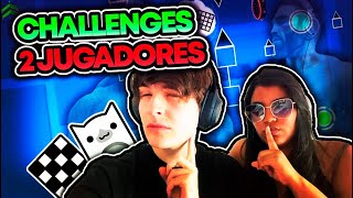 CHALLENGES de 2 JUGADORES con mi NOVIA | Geometry Dash 2.2