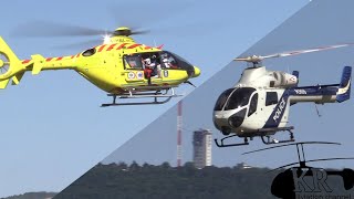 EC135 and MD902 helicopters arriving to Budaörs Airshow 2021