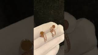 Custom Made Cartier Juste Un Clou Nail Earrings 18K Real Gold Pave With Diamonds For Women