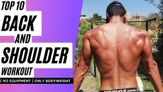 TOP 10 Only Bodyweight - Back & Shoulder workout (Back workout) - Ekipmansız Sırt & Omuz Antrenmanı