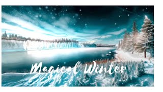 Virtual walk. Magical Winter Wonderland ai makeover. Hinton, Alberta, Canada.