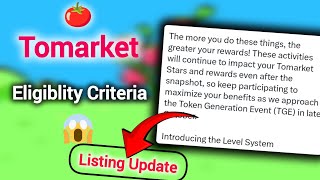 Tomarket Listing Update | Tomarket TGE Date Confirm 🙀