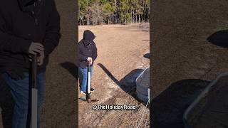 Poked a hole while cracking ice. #shorts #ice #pickaxe #funny #funnyvideo