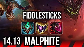 FIDDLESTICKS vs MALPHITE (TOP) | 8/1/9, 800+ games, Rank 11 Fiddle | EUW Grandmaster | 14.13