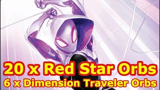 Ghost-Spider Enters | 20 x Red Star & 6 x Dimension Traveler Orbs | Marvel Strike Force - FTP