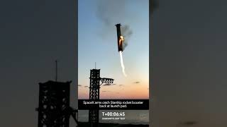 SpaceX Arms Catch Starship Rocket Booster Back at launch pad