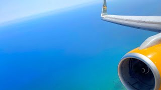 BEAUTIFUL FULL SUMMER LANDING BOEING 757-300 CONDOR, HERAKLION (CRETE), GREECE ULTRA HD 4K