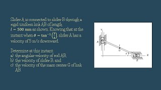 Dynamics Tutorial: Kinematics of rigid bodies with general plane motion - velocity