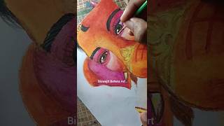 Ganesh drawing with oil pastel 🪷😍🙏#ganesh #ganpatibappamorya #shorts