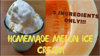 Refreshing and Delicious Homemade Melon (Cantaloupe) Ice cream