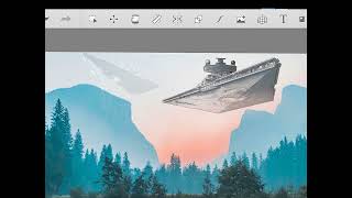 Star Destroyers attacking Dinosaurs! Concept painting in Autodesk Sketchbook